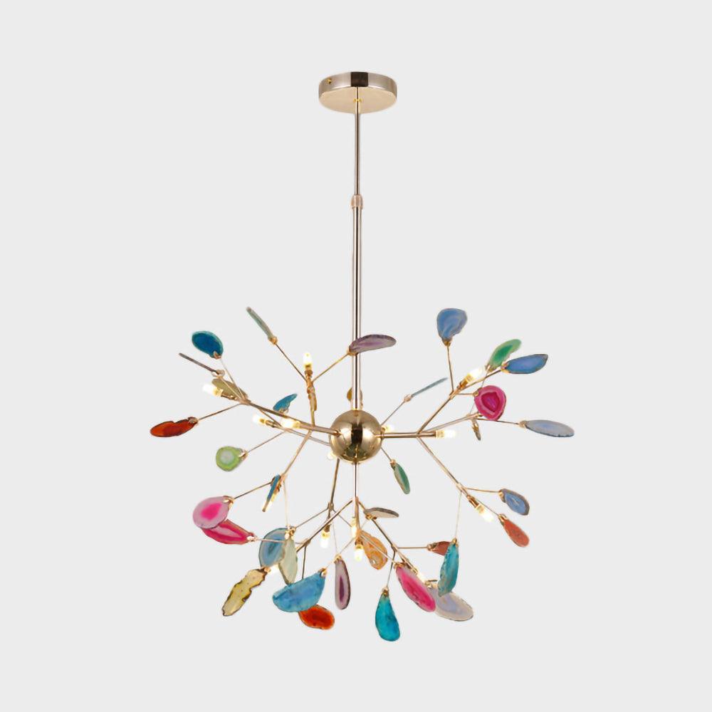 Calliste Natural Agate Rose Gold Branch Chandelier