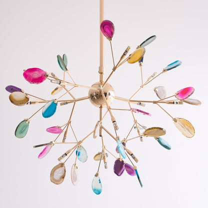 Calliste Natural Agate Rose Gold Branch Chandelier