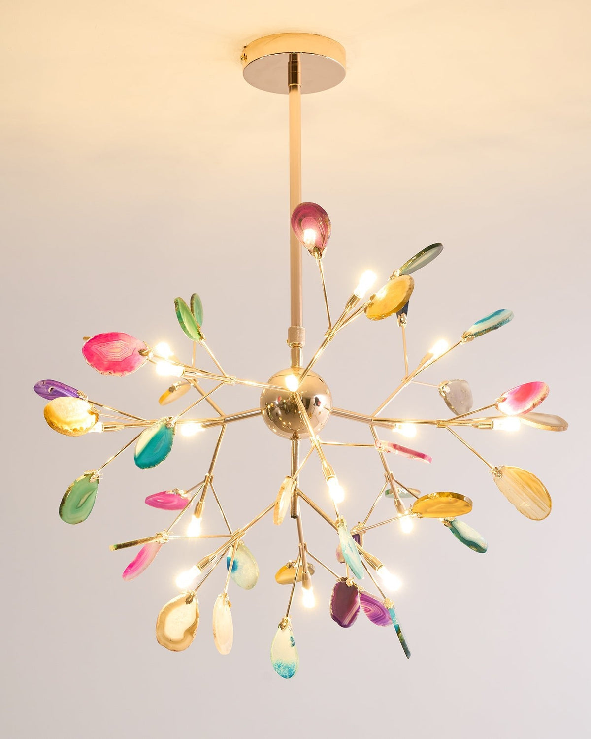 Calliste Natural Agate Rose Gold Branch Chandelier