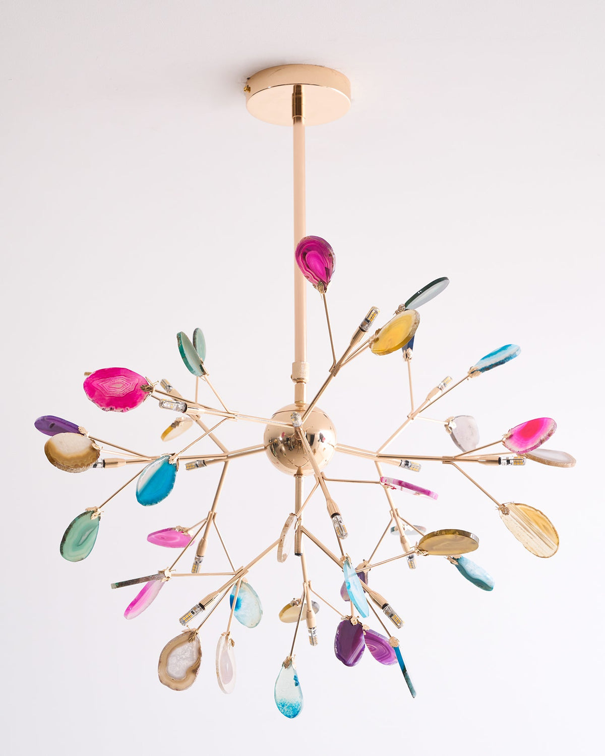 Calliste Natural Agate Rose Gold Branch Chandelier