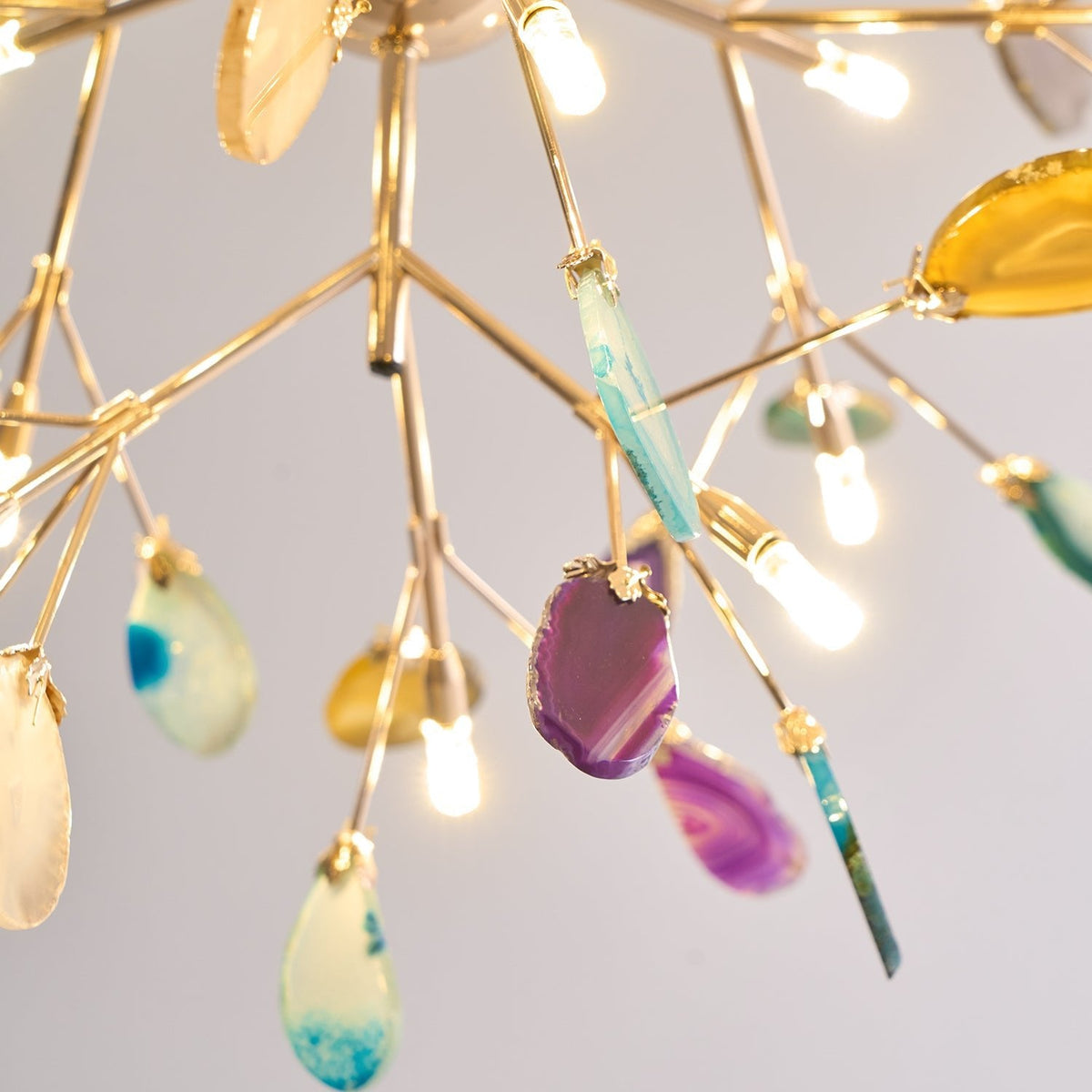 Calliste Natural Agate Rose Gold Branch Chandelier
