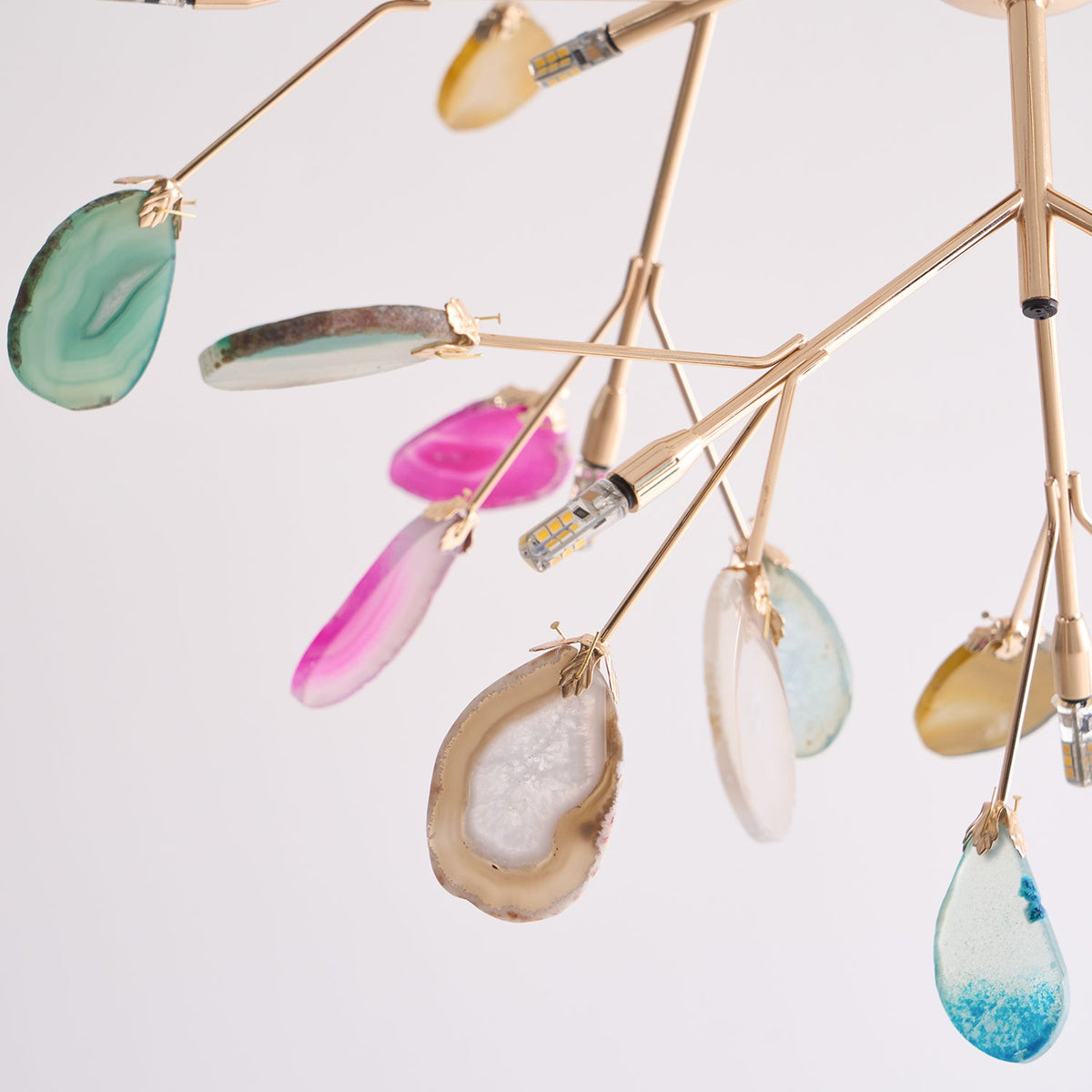 Calliste Natural Agate Rose Gold Branch Chandelier