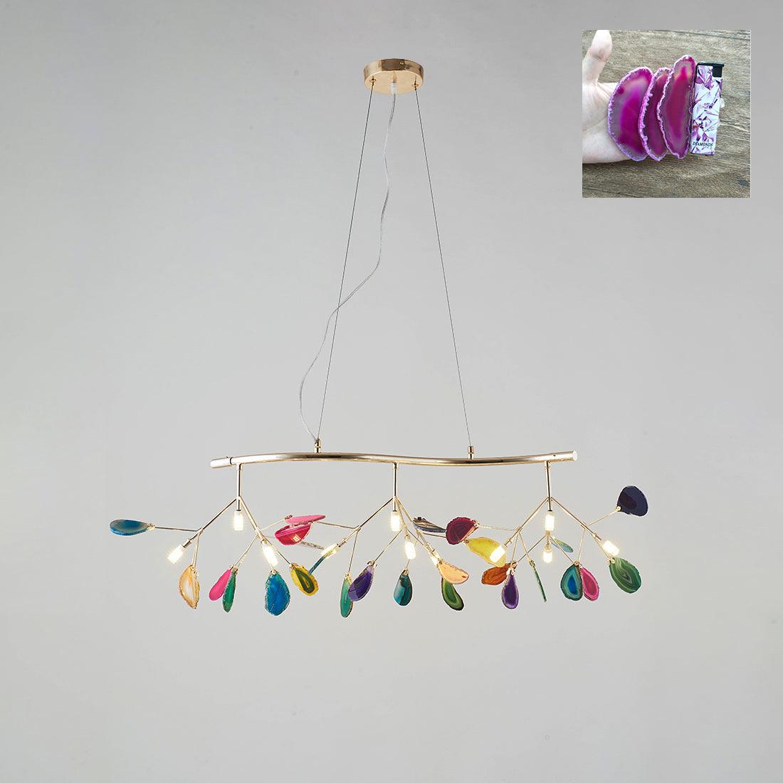 Calliste Natural Agate Rose Gold Branch Chandelier