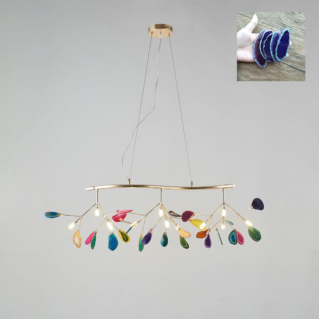 Calliste Natural Agate Rose Gold Branch Chandelier