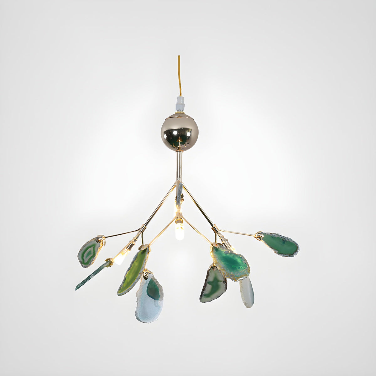Calliste Natural Agate Rose Gold Branch Chandelier