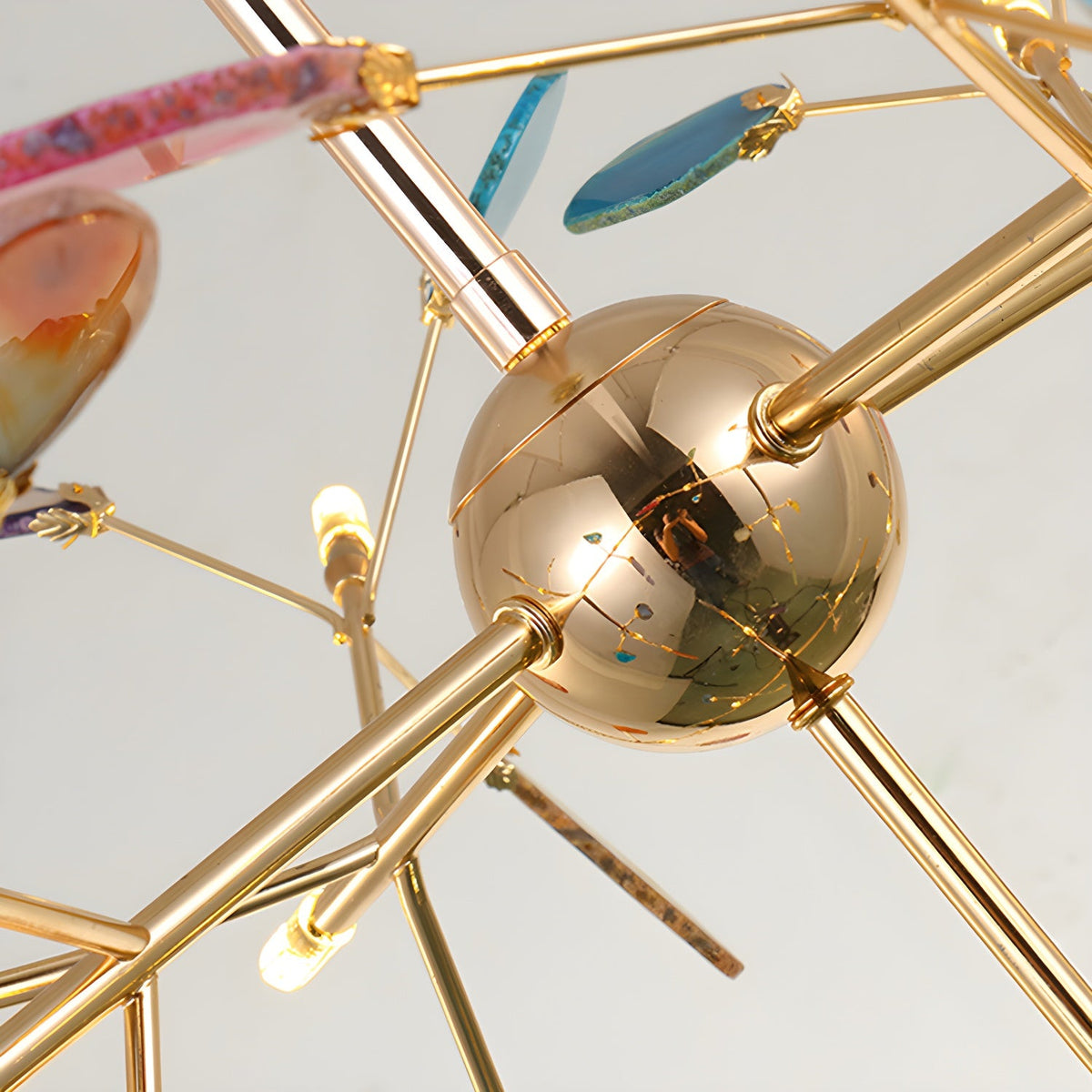 Calliste Natural Agate Rose Gold Branch Chandelier