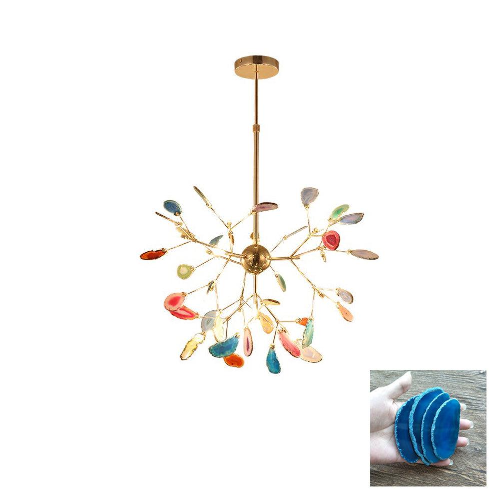 Calliste Natural Agate Rose Gold Branch Chandelier