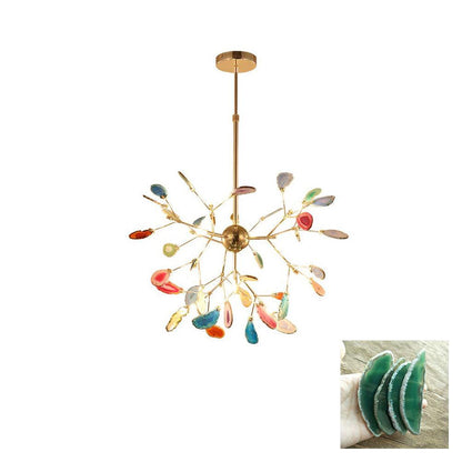 Calliste Natural Agate Rose Gold Branch Chandelier