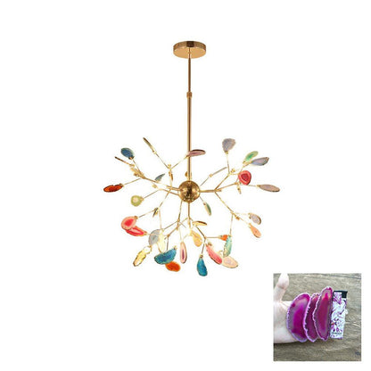 Calliste Natural Agate Rose Gold Branch Chandelier