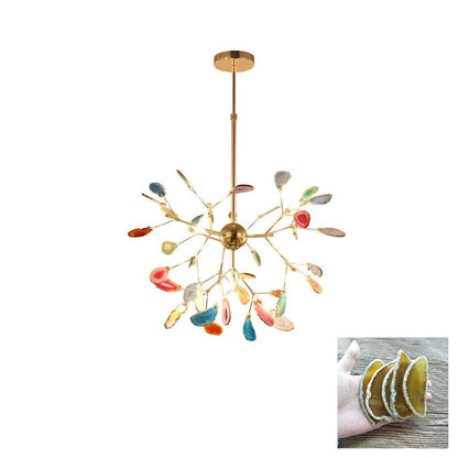 Calliste Natural Agate Rose Gold Branch Chandelier