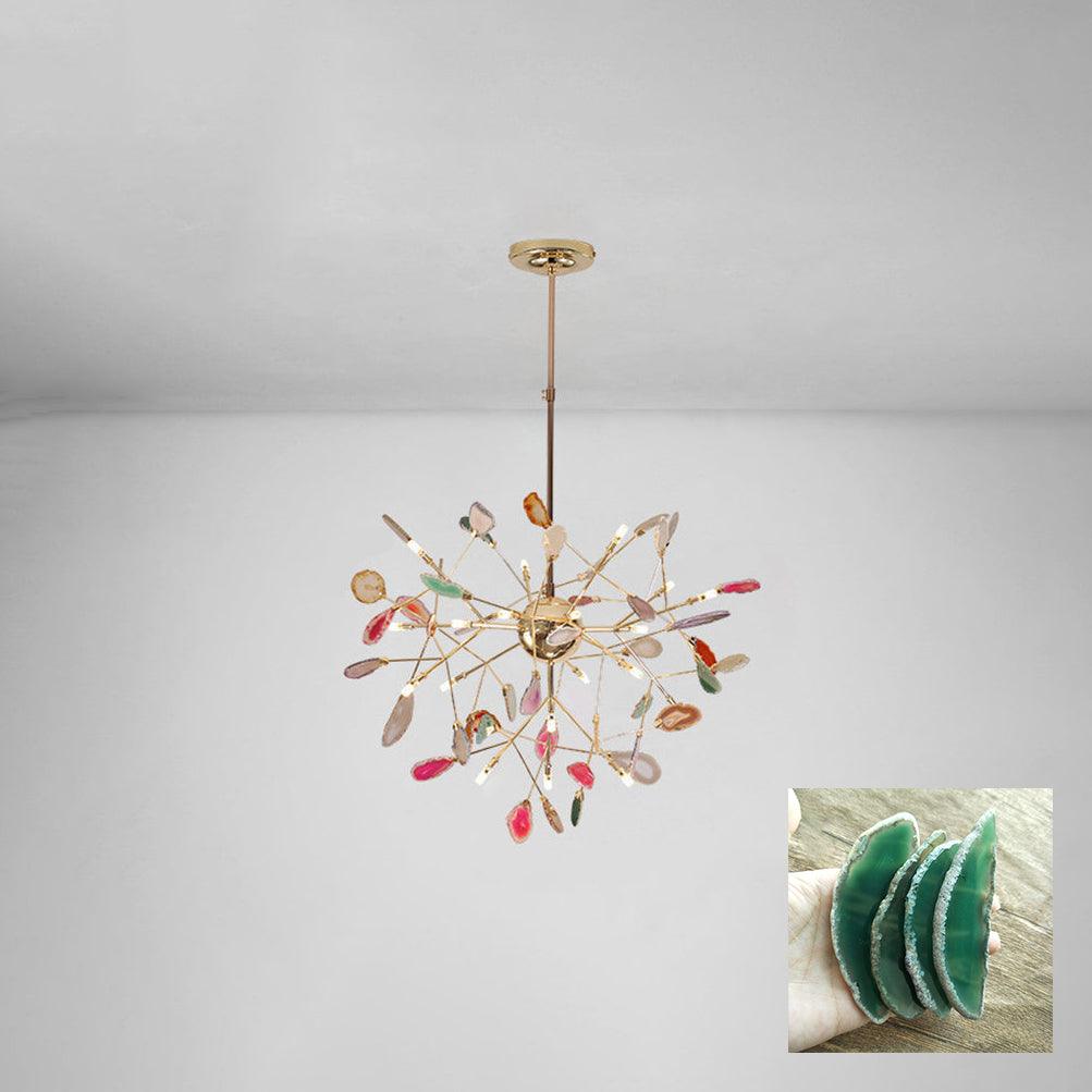 Calliste Natural Agate Rose Gold Branch Chandelier