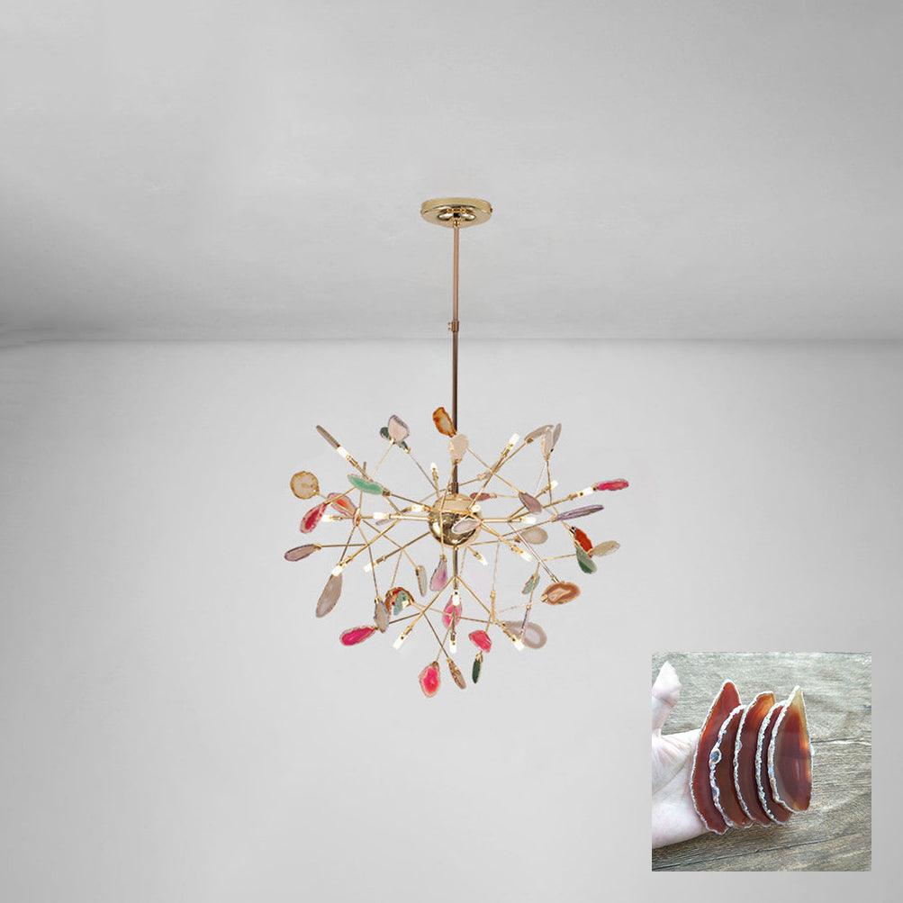 Calliste Natural Agate Rose Gold Branch Chandelier