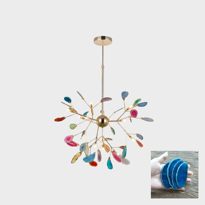 Calliste Natural Agate Rose Gold Branch Chandelier