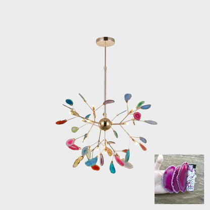 Calliste Natural Agate Rose Gold Branch Chandelier