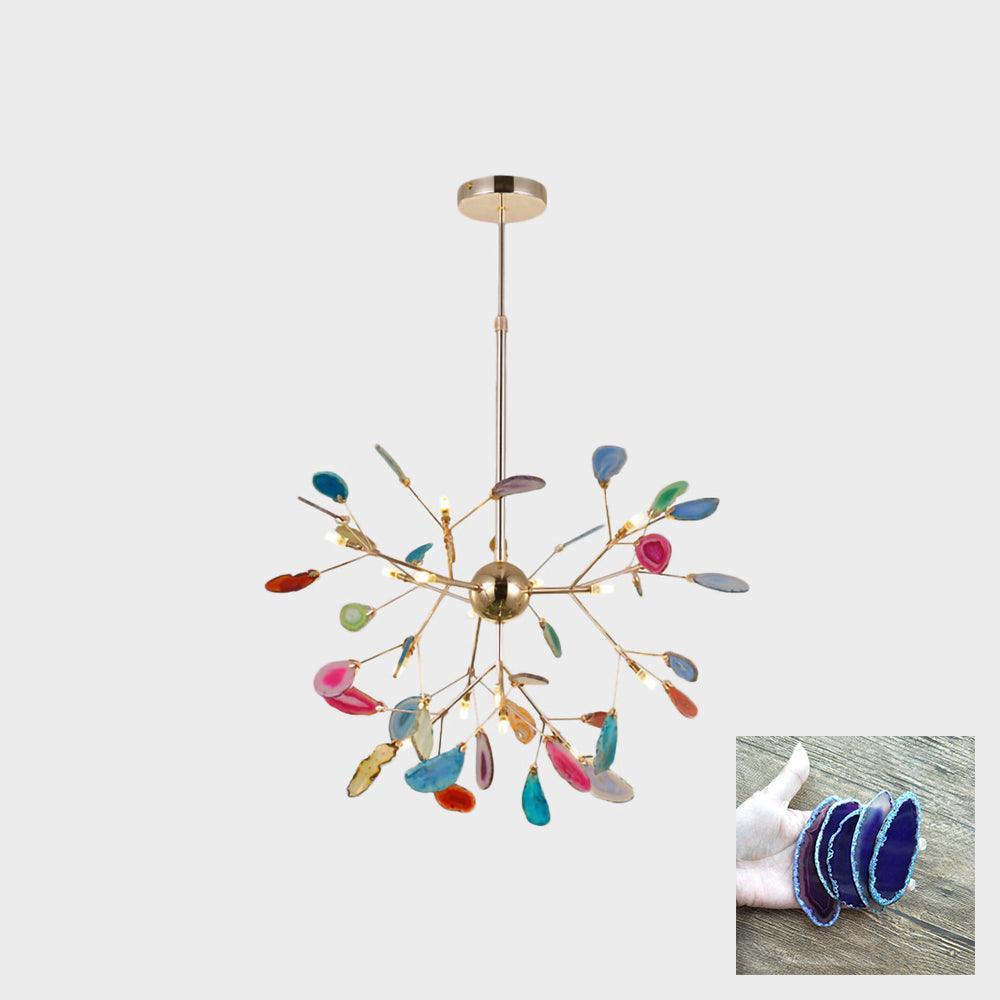 Calliste Natural Agate Rose Gold Branch Chandelier