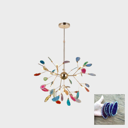Calliste Natural Agate Rose Gold Branch Chandelier