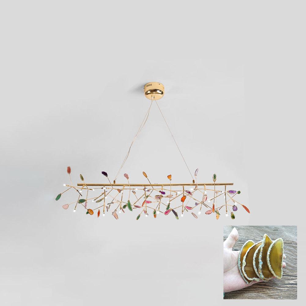 Calliste Natural Agate Rose Gold Branch Chandelier