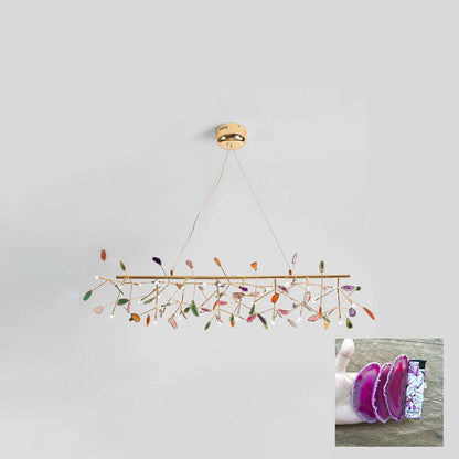 Calliste Natural Agate Rose Gold Branch Chandelier