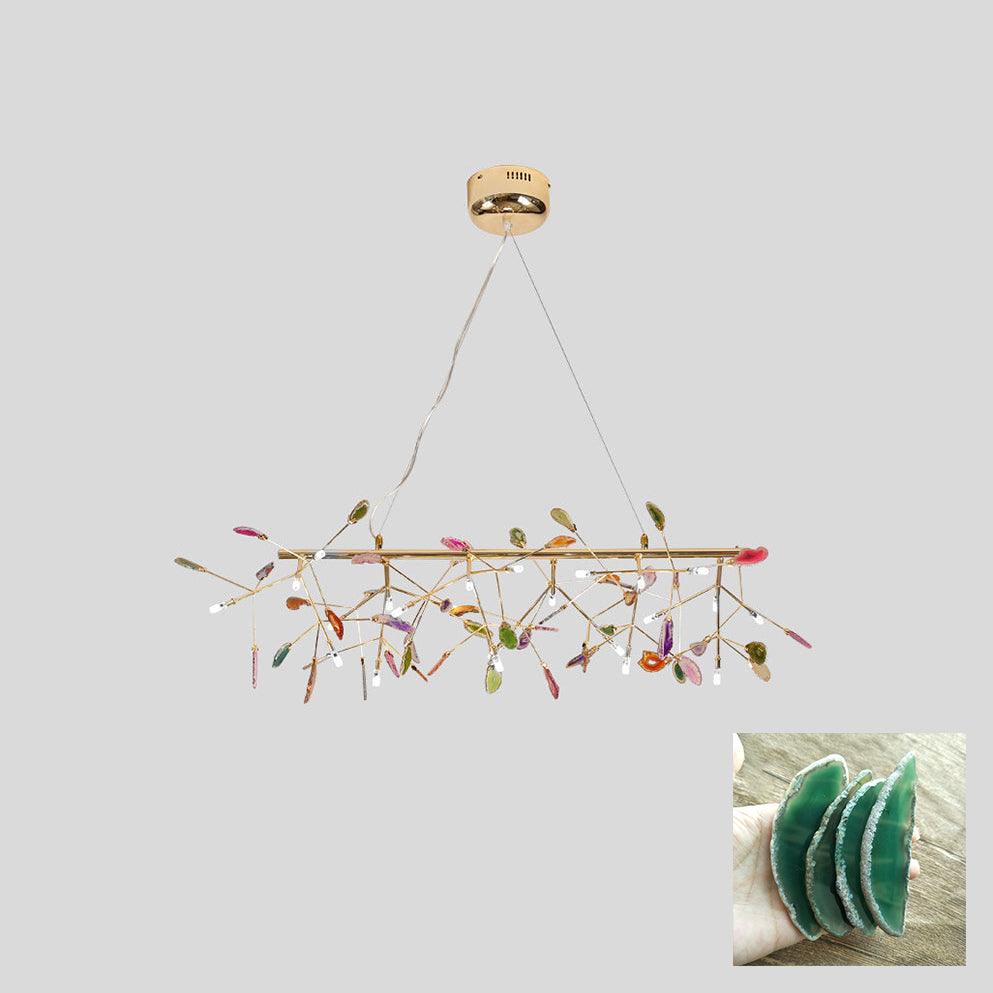 Calliste Natural Agate Rose Gold Branch Chandelier