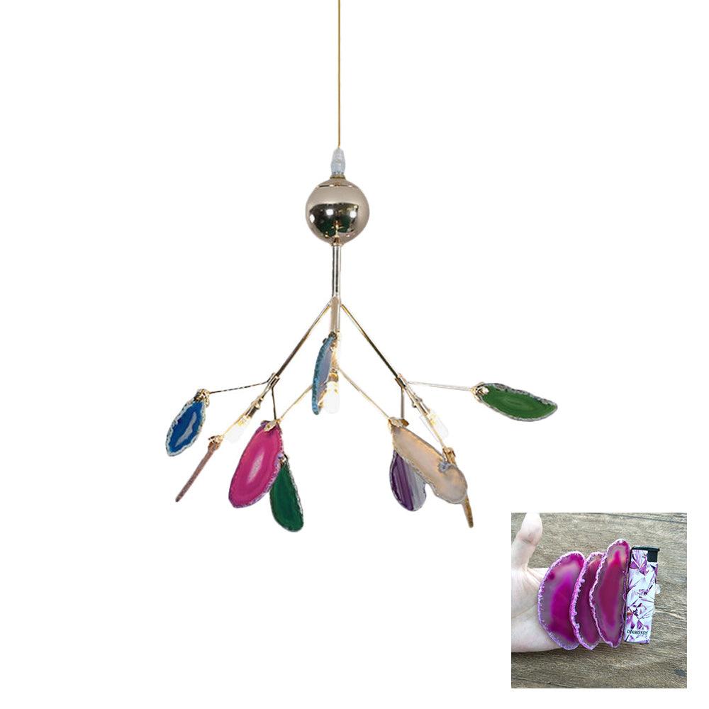 Calliste Natural Agate Rose Gold Branch Chandelier