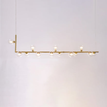 Ailis Linear Clear Glass Globe Chandelier