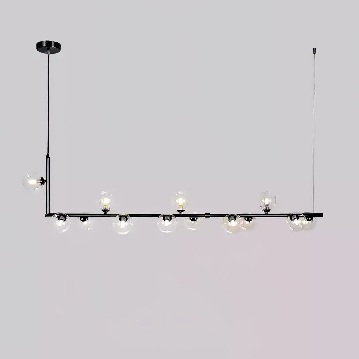 Ailis Linear Clear Glass Globe Chandelier