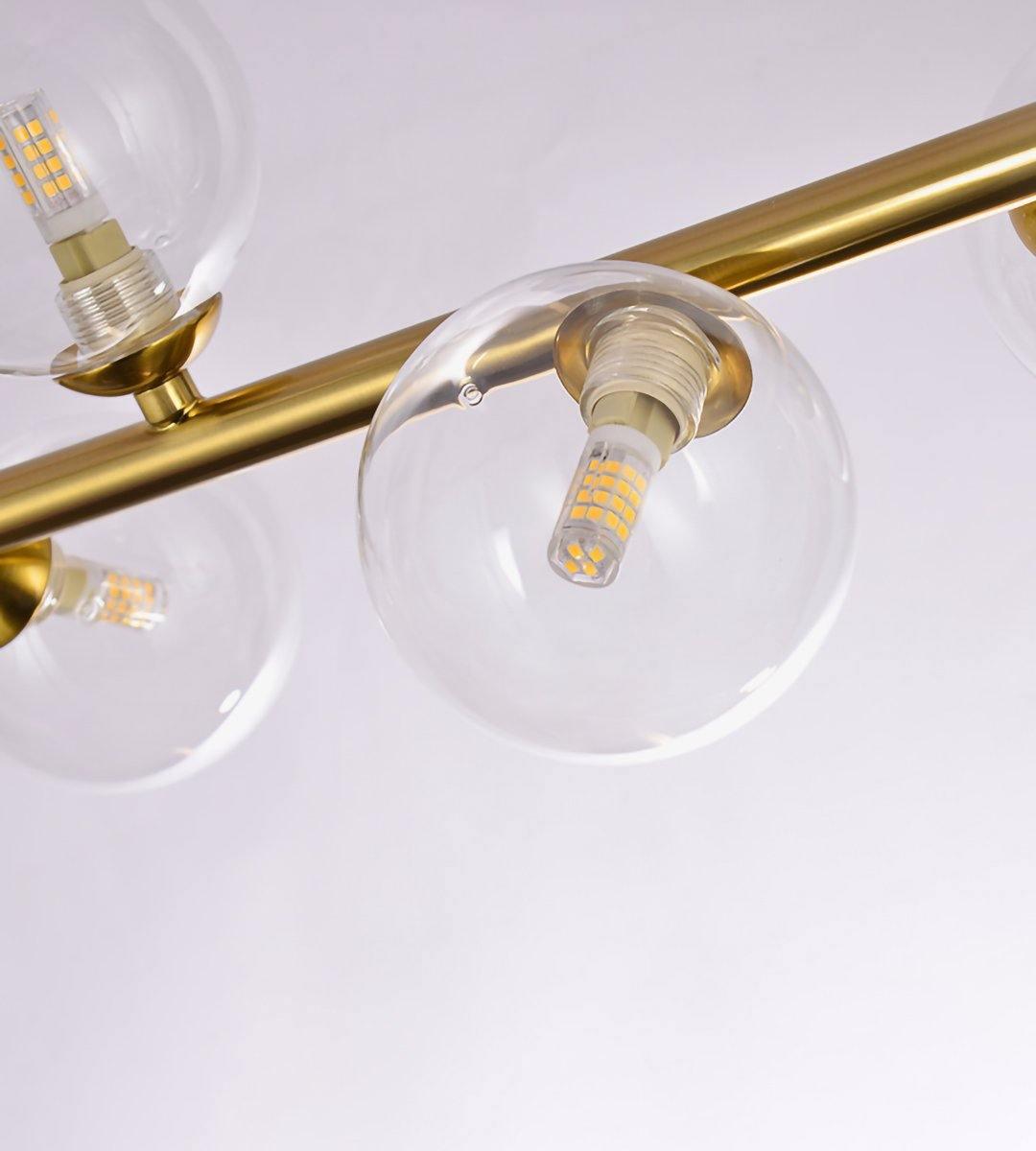 Ailis Linear Clear Glass Globe Chandelier