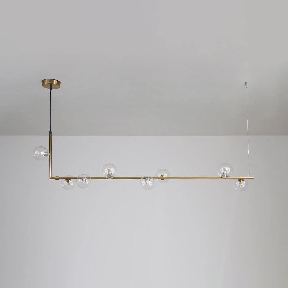 Ailis Linear Clear Glass Globe Chandelier