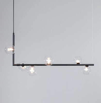 Ailis Linear Clear Glass Globe Chandelier