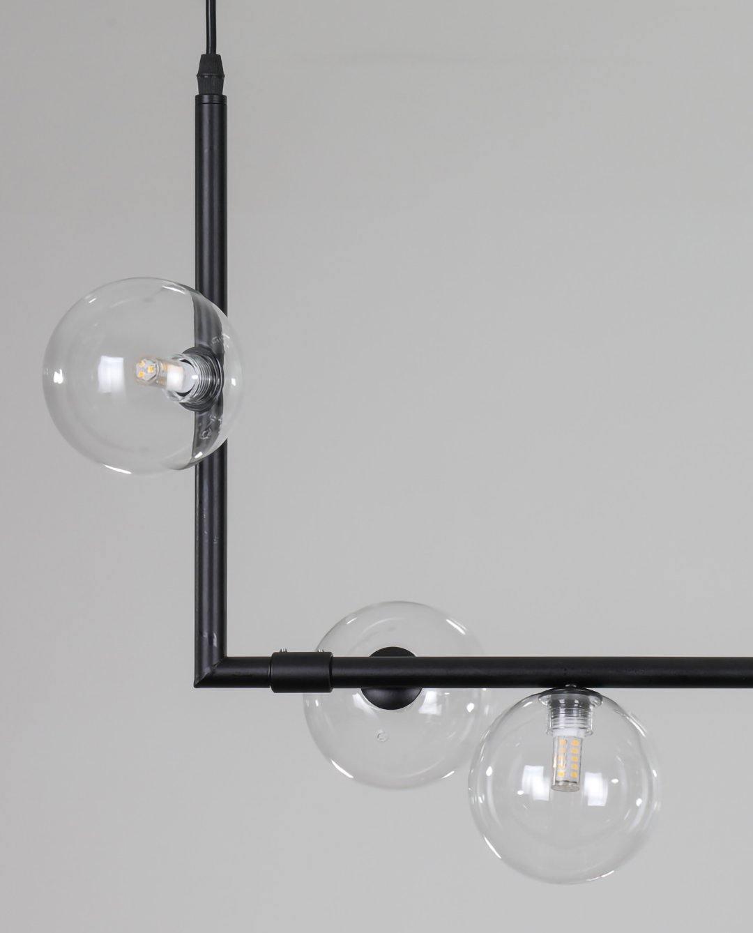 Ailis Linear Clear Glass Globe Chandelier