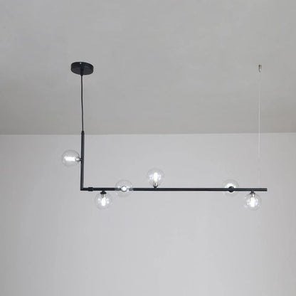 Ailis Linear Clear Glass Globe Chandelier