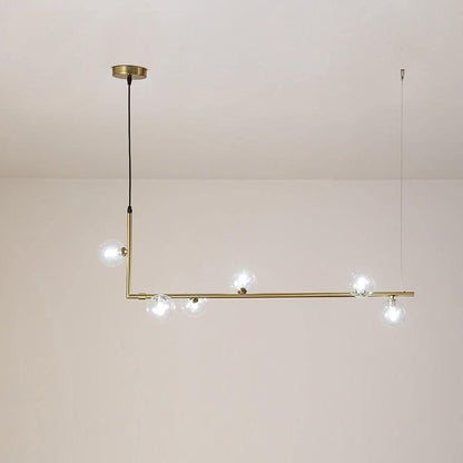 Ailis Linear Clear Glass Globe Chandelier