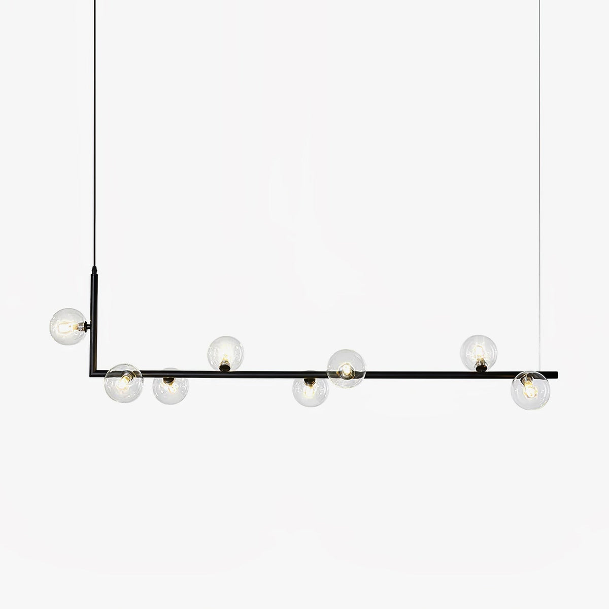 Ailis Linear Clear Glass Globe Chandelier