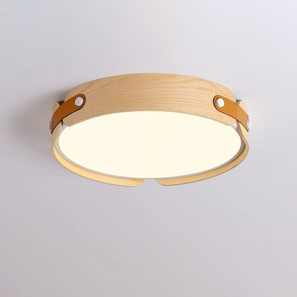 Allegra Slim Wood LED Flush Mount Ceiling Light
