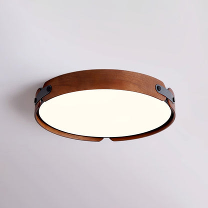Allegra Slim Wood LED Flush Mount Ceiling Light