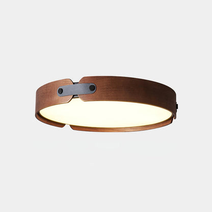 Allegra Slim Wood LED Flush Mount Ceiling Light