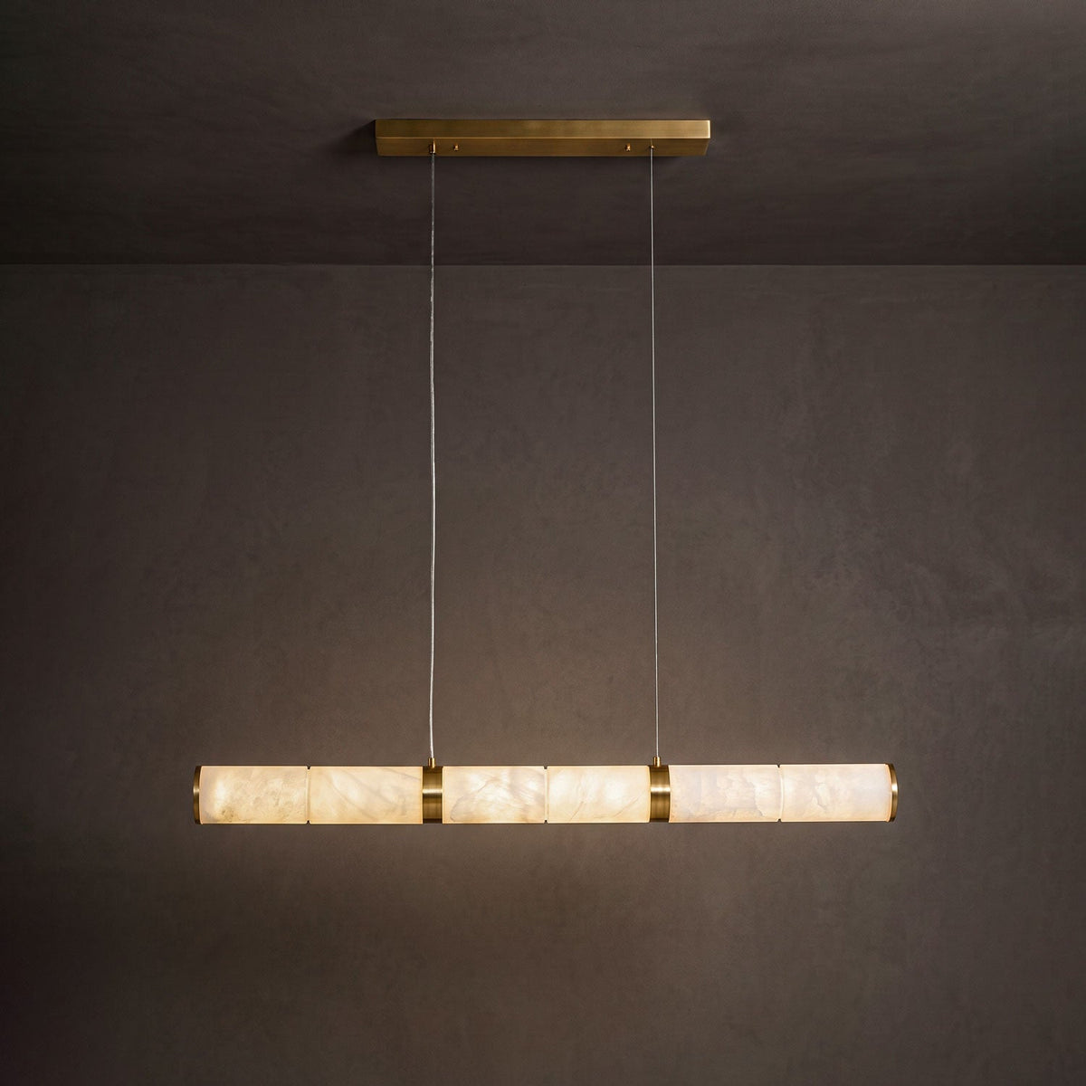 Anaelle Linear Alabaster Tube LED Pendant Light