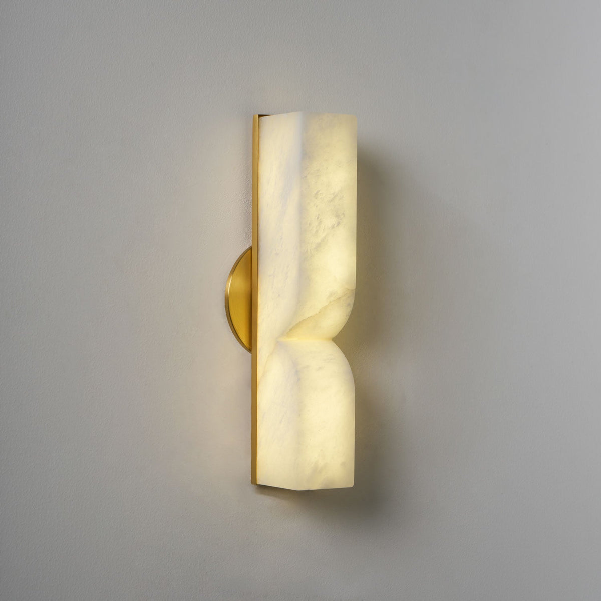 Esker Carved Alabaster Wall Sconce