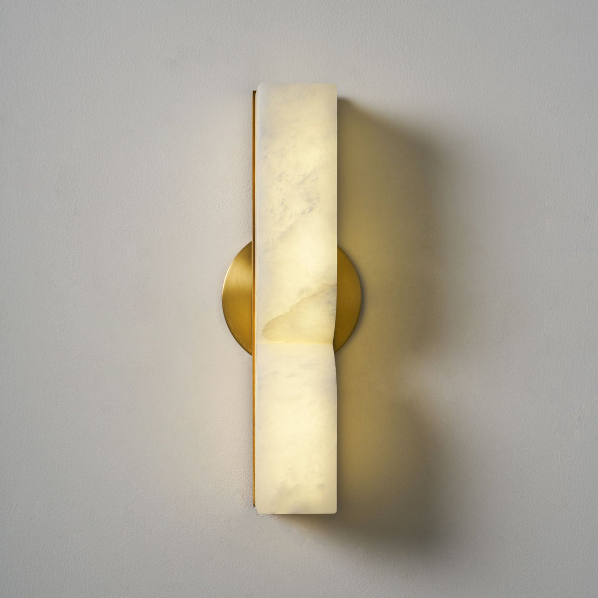 Esker Carved Alabaster Wall Sconce
