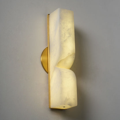 Esker Carved Alabaster Wall Sconce