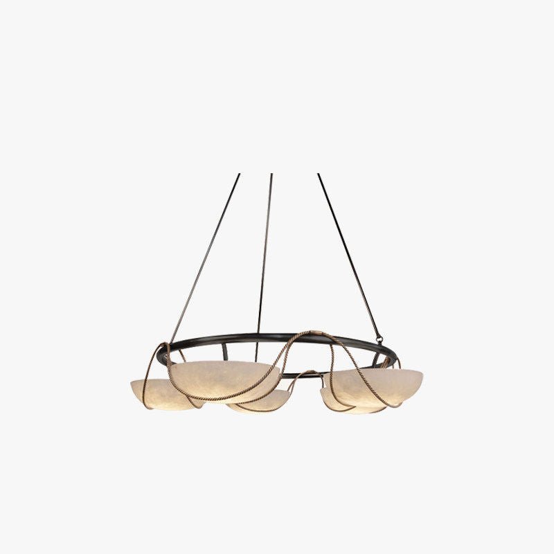 Antheia Four Bowl Alabaster Ring LED Chandelier