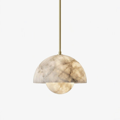 Arabelle Alabaster Dome Brass Pendant Light