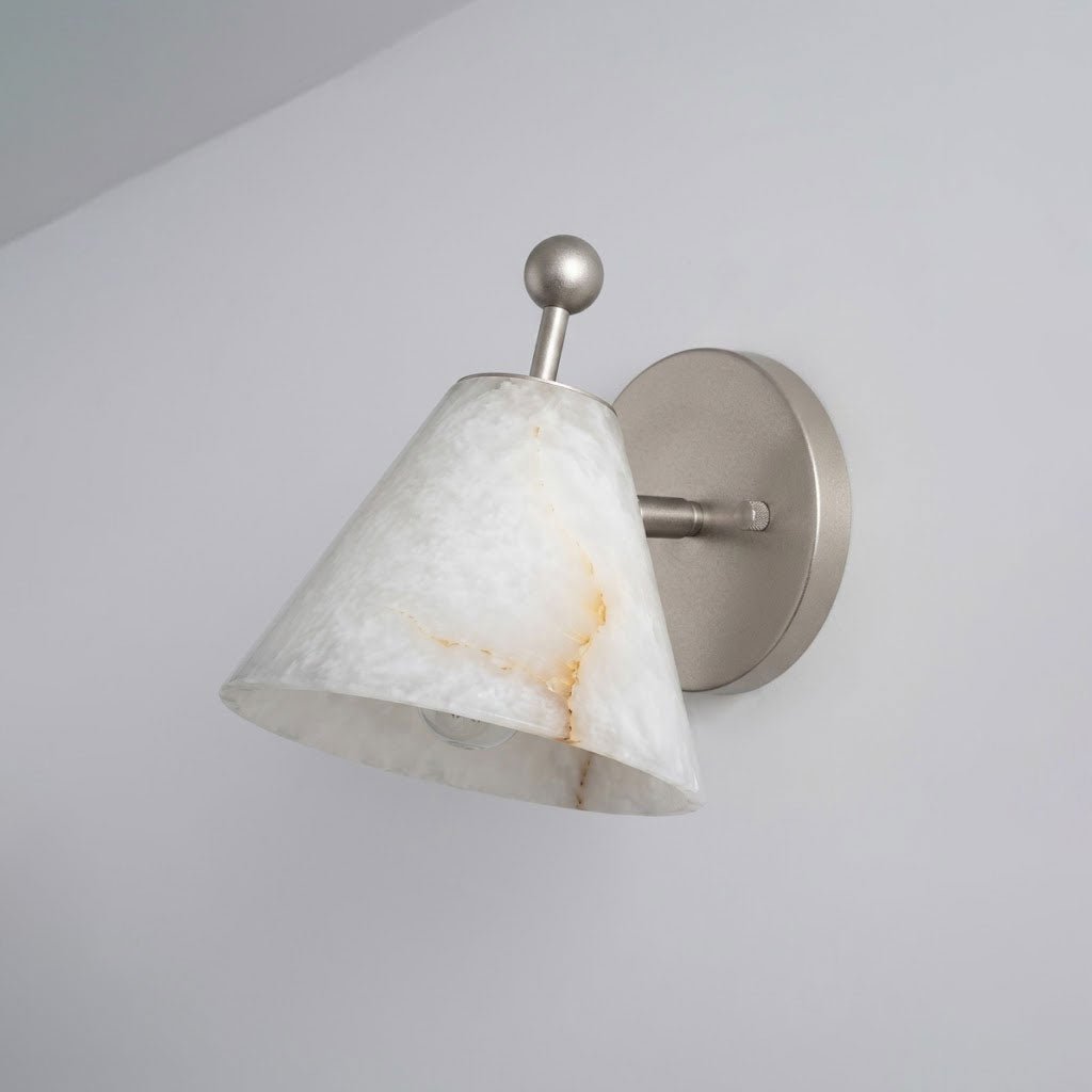 Alcyone Alabaster Angled Cone Wall Sconce