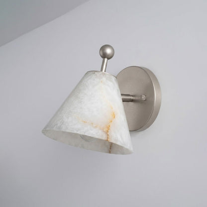 Alcyone Alabaster Angled Cone Wall Sconce