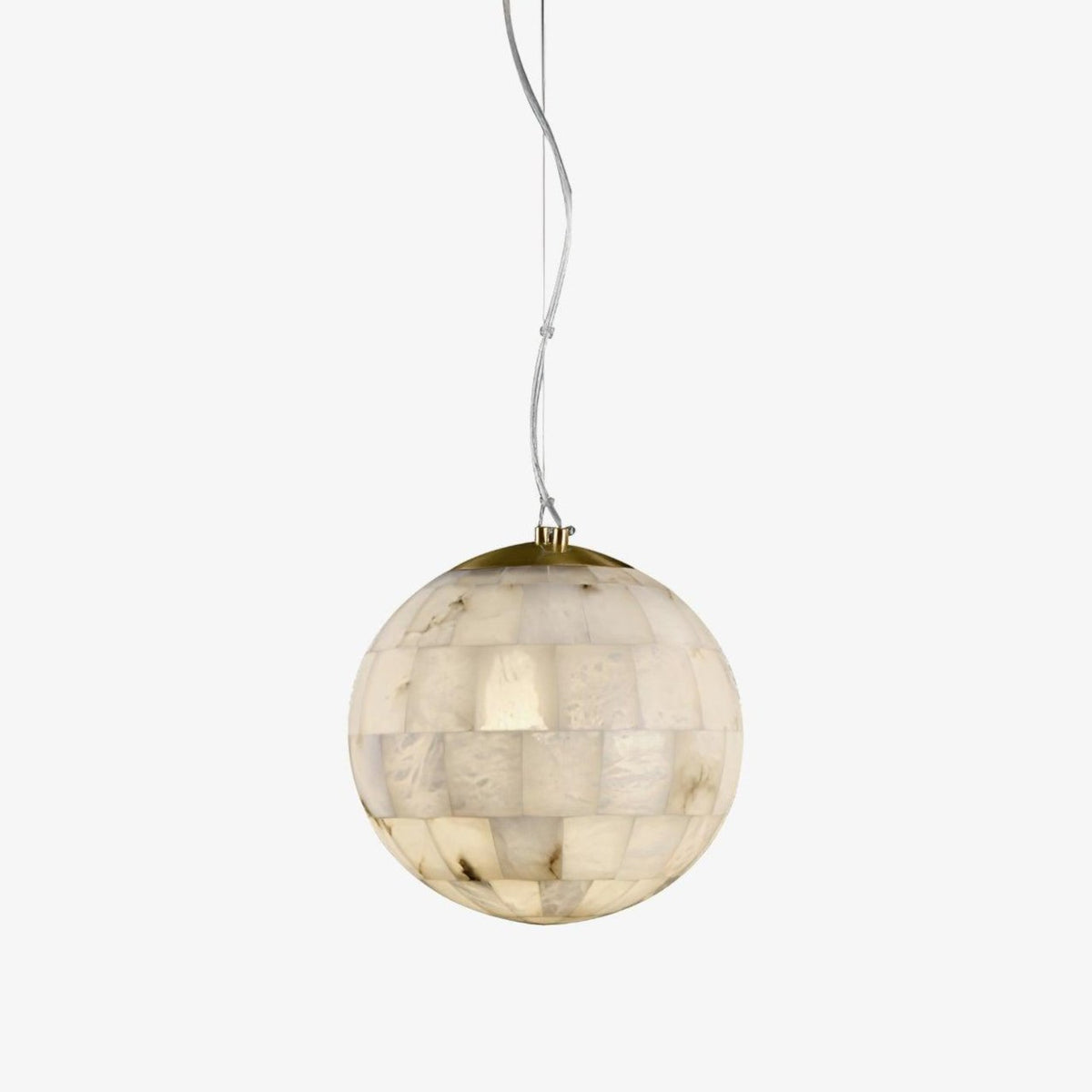 Aldora Alabaster Globe Brass Pendant Light
