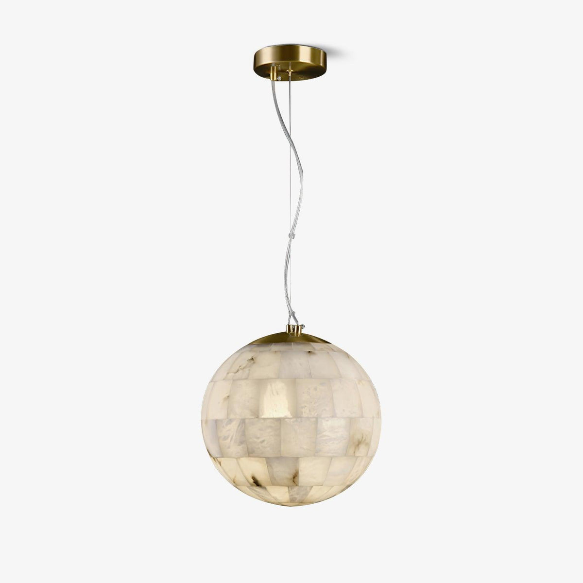 Aldora Alabaster Globe Brass Pendant Light