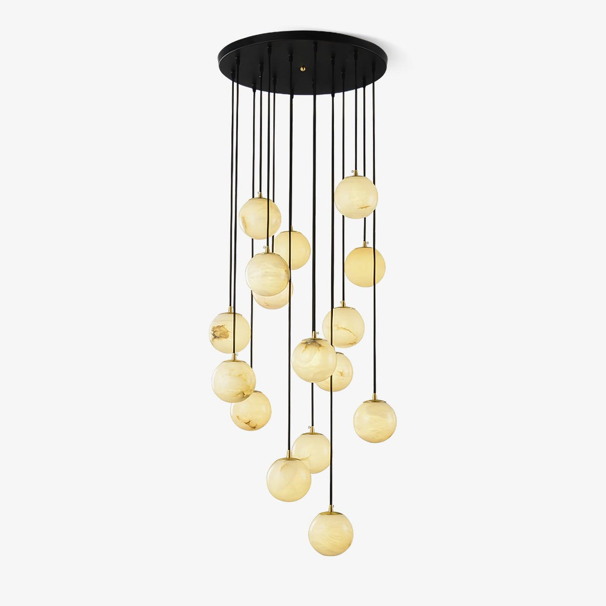 Amadine Alabaster Sphere Cluster Staircase Chandelier
