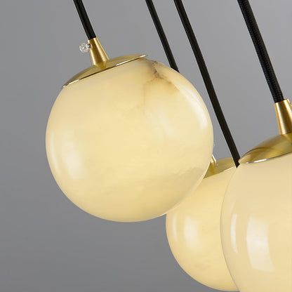 Amadine Alabaster Sphere Cluster Staircase Chandelier