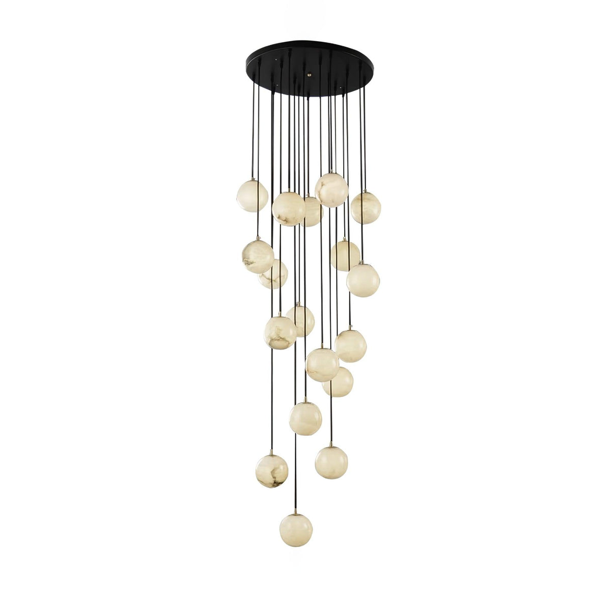 Amadine Alabaster Sphere Cluster Staircase Chandelier