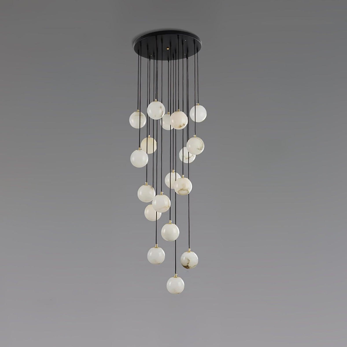 Amadine Alabaster Sphere Cluster Staircase Chandelier